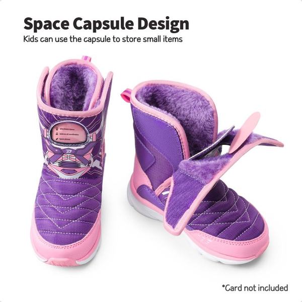 Kids Mid-Calf Lightweight Snow Boots  - PURPLE-PINK - 1